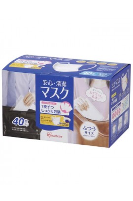 [JHPIA 認證 7月26日現貨發售!!] 日本 IRIS HealthCare 安心・清潔マスク H-PK-AS40L 白色三層外科口罩 (40片獨立包裝)